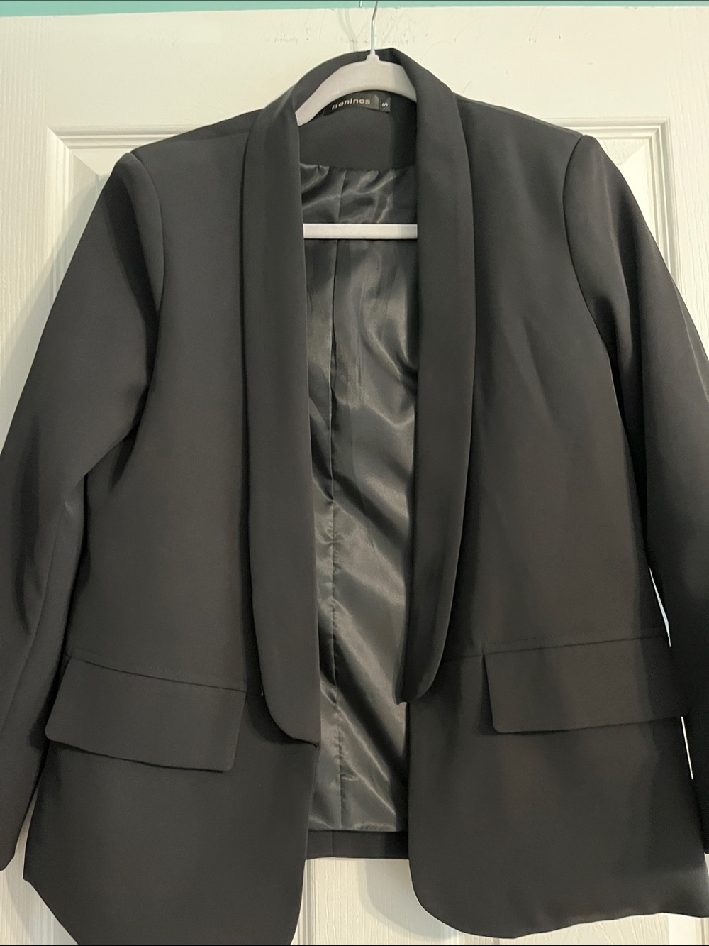Beninos ribbon-tie Shawl Collar Women's Blazer Jacket - Black